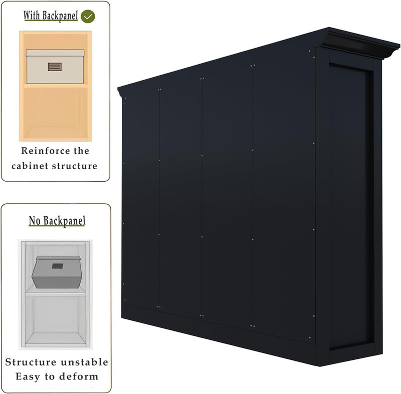 Cube Storage Bookcase with Base - Wooden 3 Tiers Floor Standing Open Shelf Cabin gallery