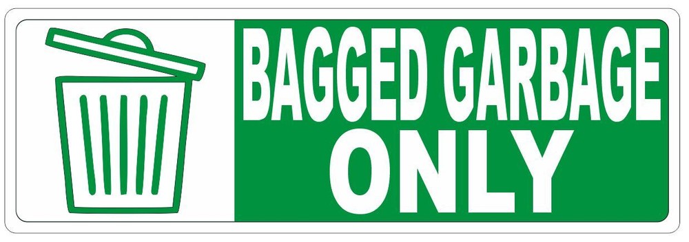 Bagged Garbage Only Sticker D7267