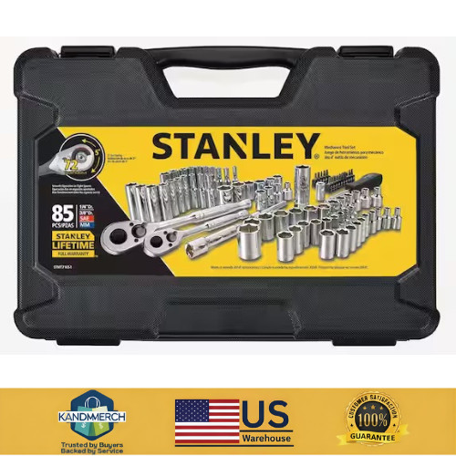 SAE Metric 85-Piece Mechanics Tool Set Ratchet Socket Set 1/4 in 3/8 in gallery