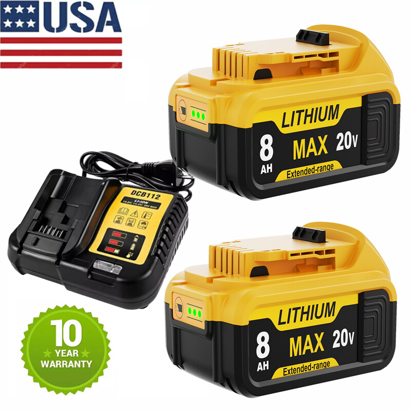 NEW PACK For DeWalt 20V 20 Volt Max 8.0AH Lithium Ion Battery DCB206-2 DCB200-2 gallery
