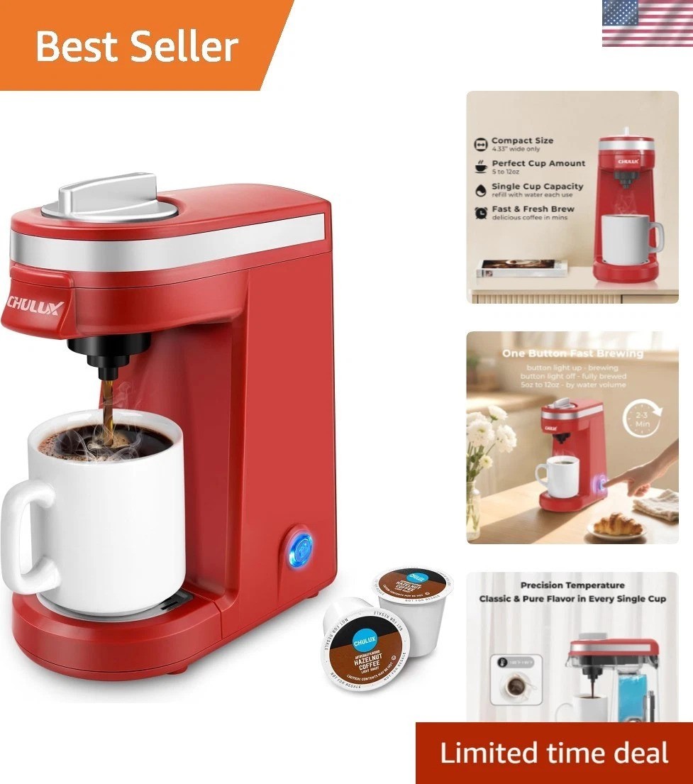 Unique Red Pod Coffee Machine - Fully Automatic for Effortless One-Cup Coffee gallery