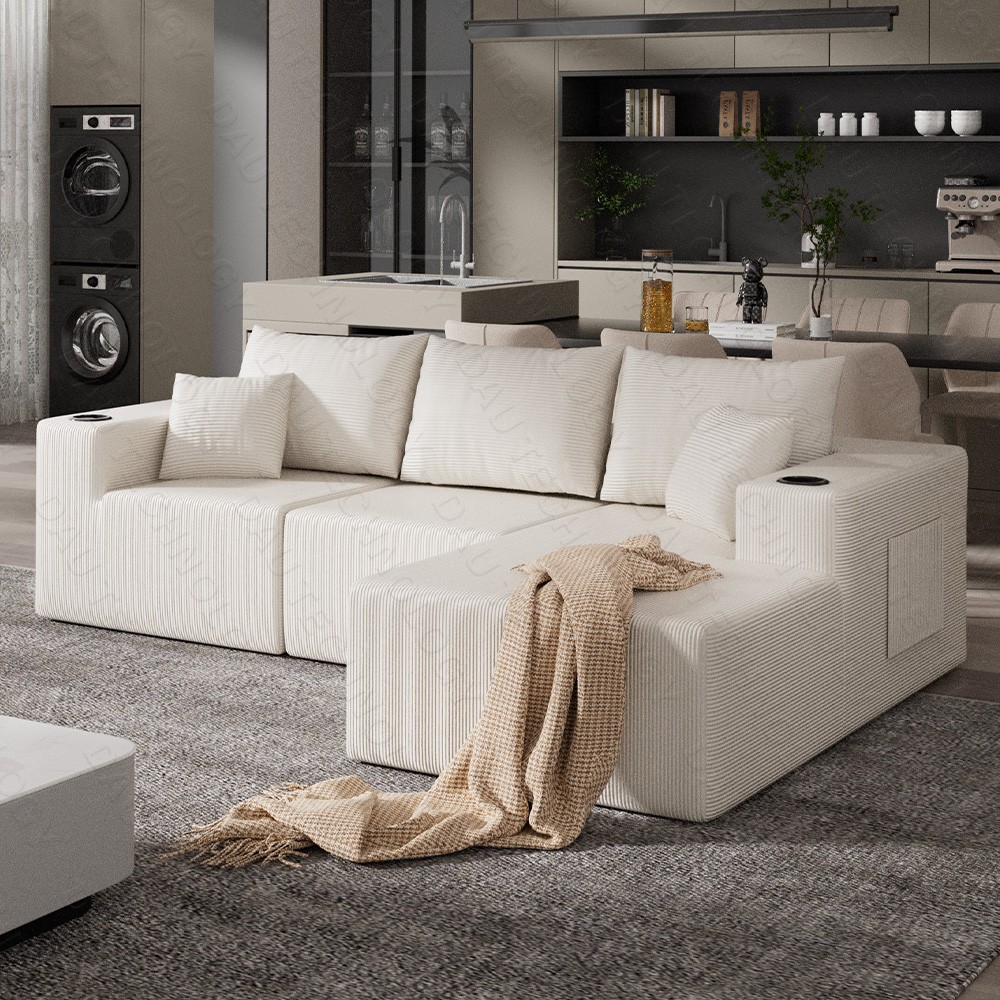 Modern Sectional Couches Oversized L-Shaped Curved Sofa Comfy Cloud Couch Sofa gallery