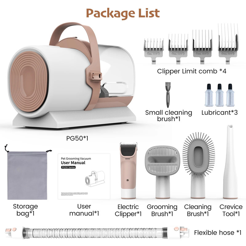 “PG50 Pet Grooming Kit – 5-in-1 Dog Vacuum with 11000Pa Suction & 2.5L Dustbin!” gallery