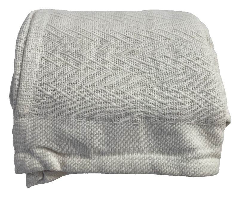 Oxford Herringbone Weave White Throw Chevron Blanket for Home Car 66" x 90" gallery