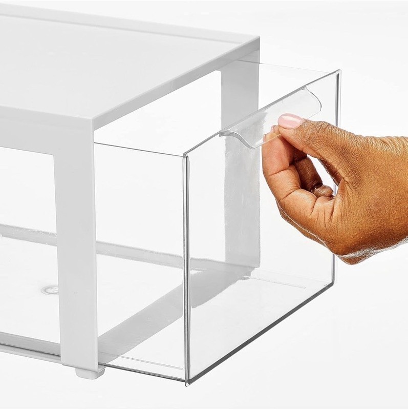 4X mDesign Plastic Stackable Cosmetic Storage Organizer Bin with Pull Out Drawer gallery