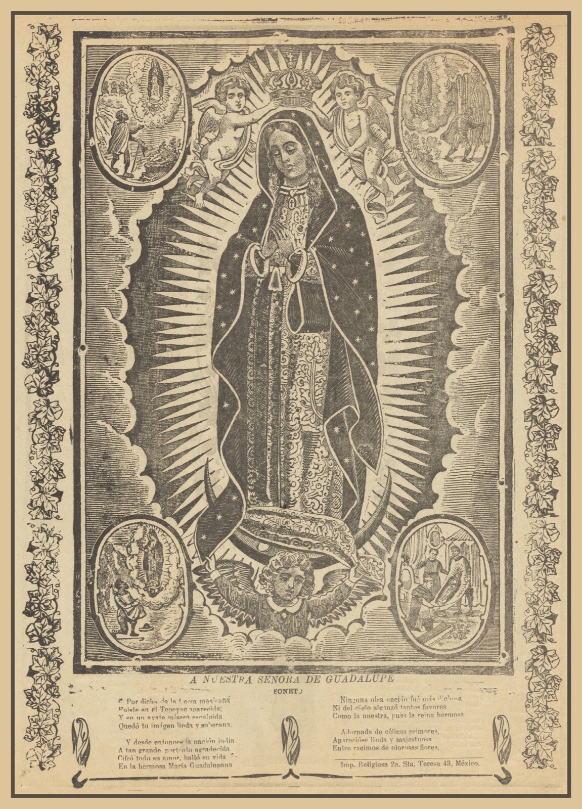 Decor Poster.Wall vintage design.Virgen de Guadalupe.Mexico religion art.12679 gallery