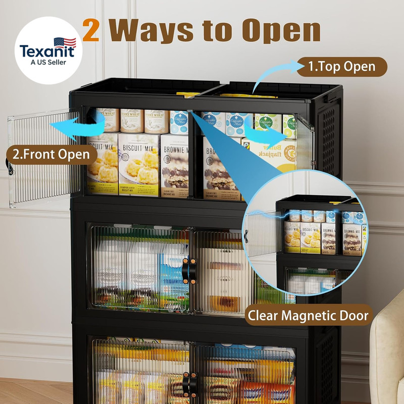 145Gal/579Qt Stackable Storage Bins Folding Collapsible Storage Bins with Lid, C gallery