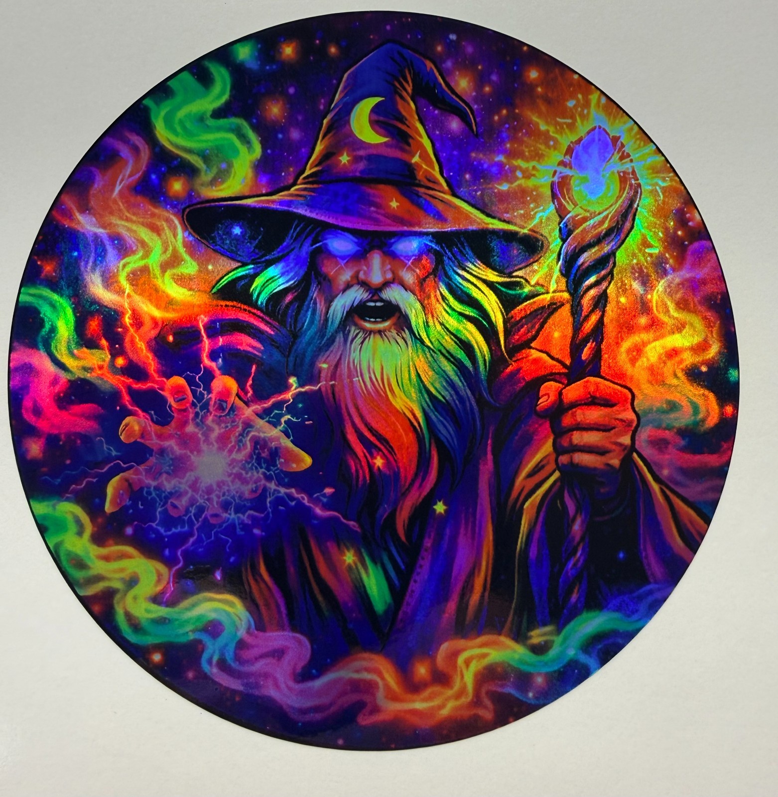 Psychedelic Wizard Holographic Vinyl Decal Pick Your Size! gallery