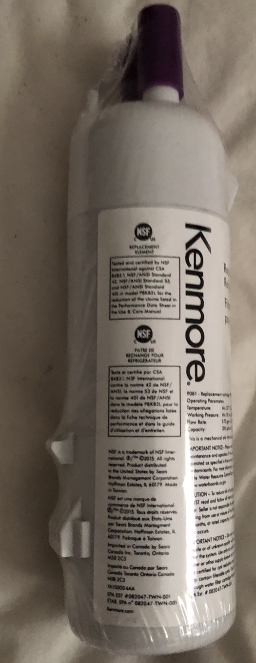 Kenmore 9081 Refrigerator Water Filter - White Factory Sealed No Box New gallery