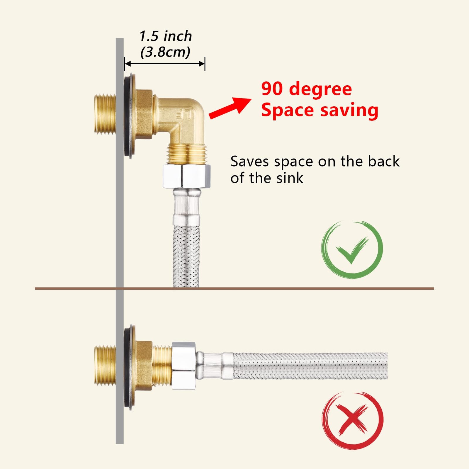 Wall Mount Commercial Faucet Installation kit,Lead-Free 90 dergee backsplash ... gallery