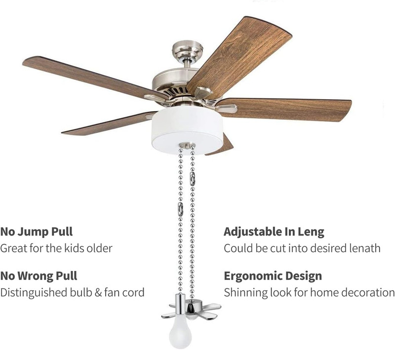 Ceiling Fan Pull Chain Set 2Pcs Light Fan Extender Nickel Beaded Switch Decor gallery