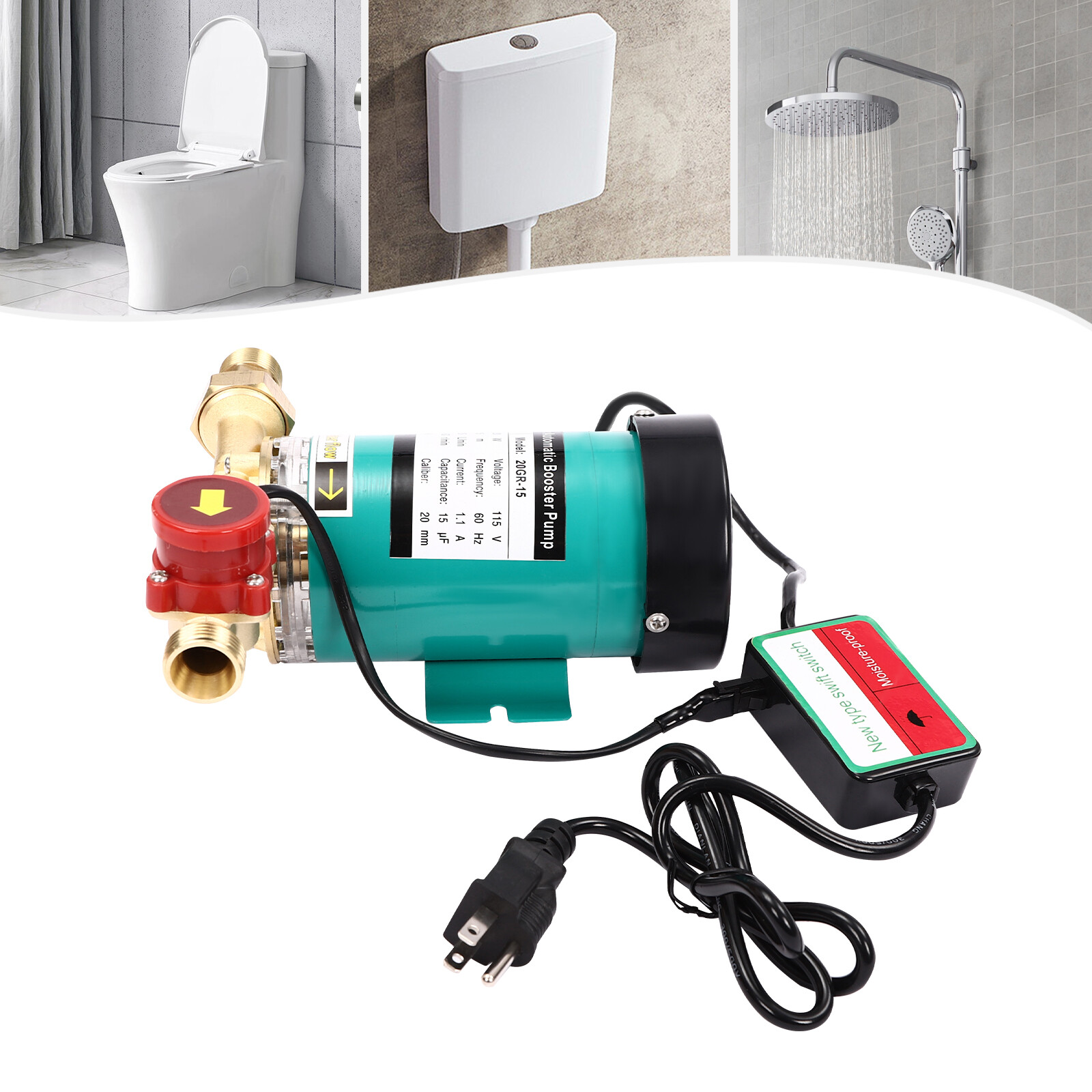 120W 115V Automatic Water Pressure Booster Pump for Home Showers gallery
