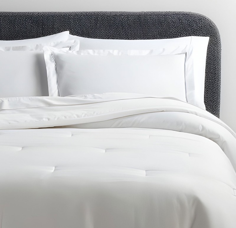 Threshold Comforter Set Cotton Sateen Luxe, White/Light Teal Green, King gallery