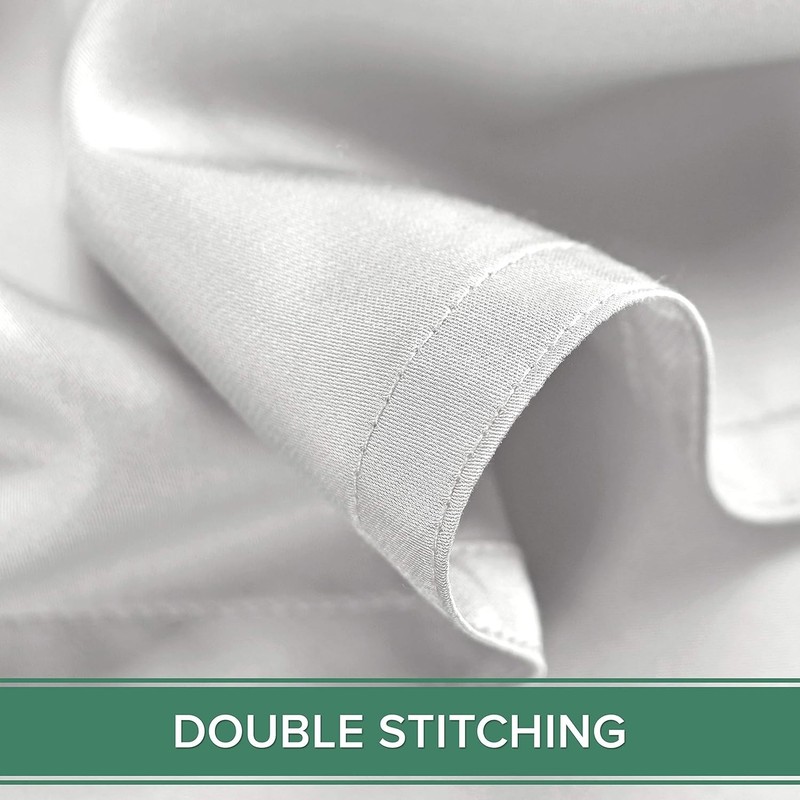 Pure Bamboo Full Size Bed Sheets - 100% Organic Viscose, Cooling & Soft, White gallery