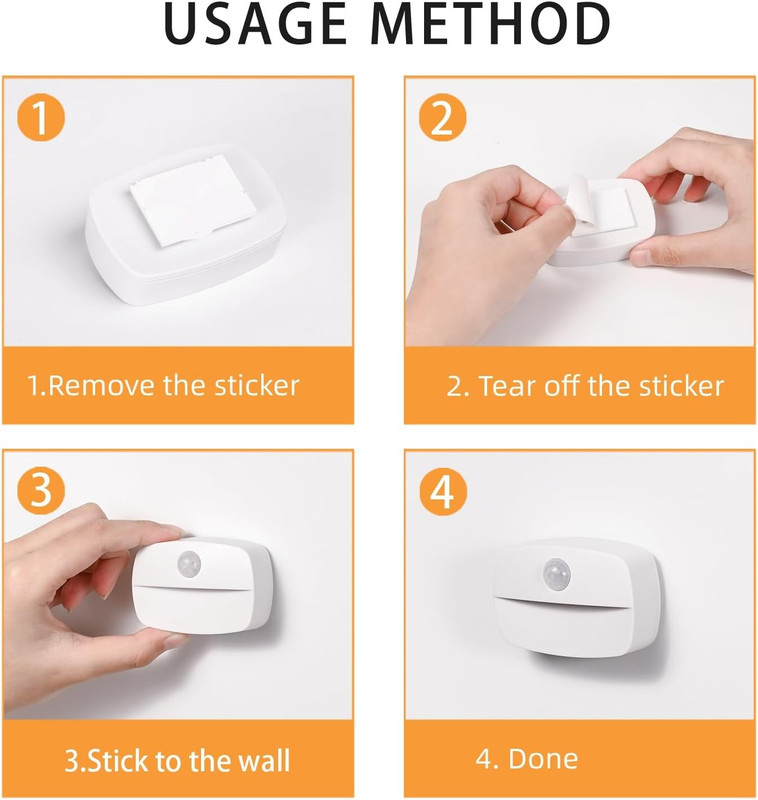 Motion Sensor Light Indoor Led Night Light Stick on Nightlight Battery Operated gallery