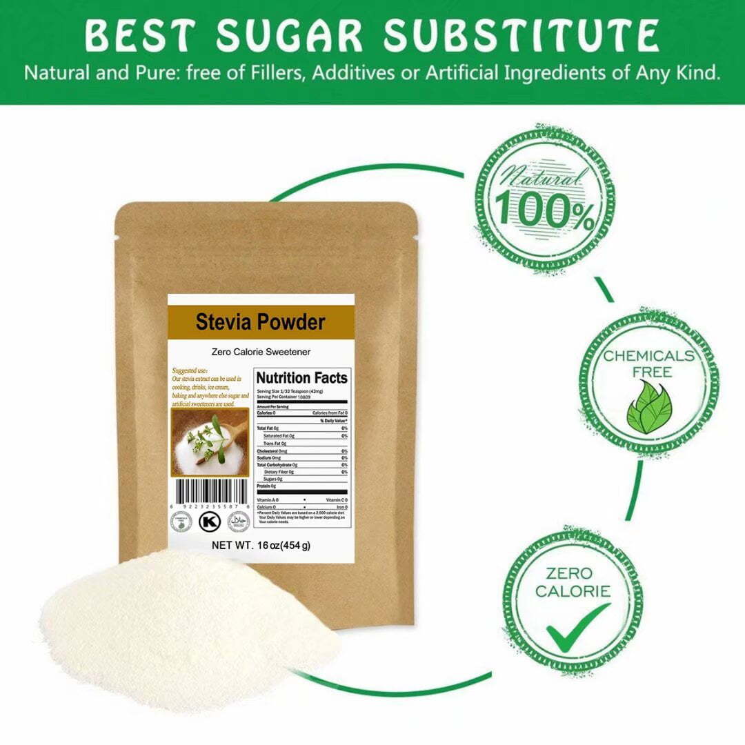 Pure Natural Stevia Powder Extract Sweetener Sweet Leaf Sugar Substitute 0 Cal gallery