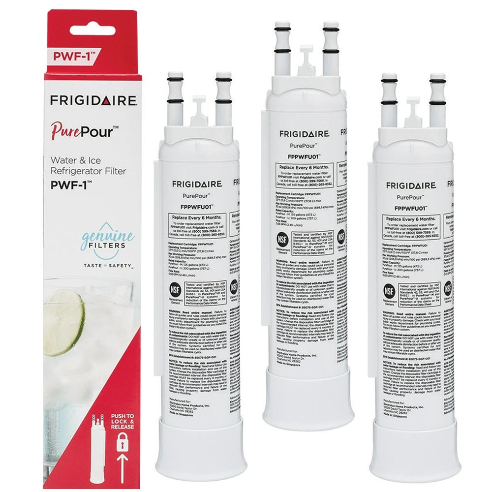 Frigidaire FPPWFU01 PurePour PWF-1 Refrigerator Water Filter-3PACK gallery
