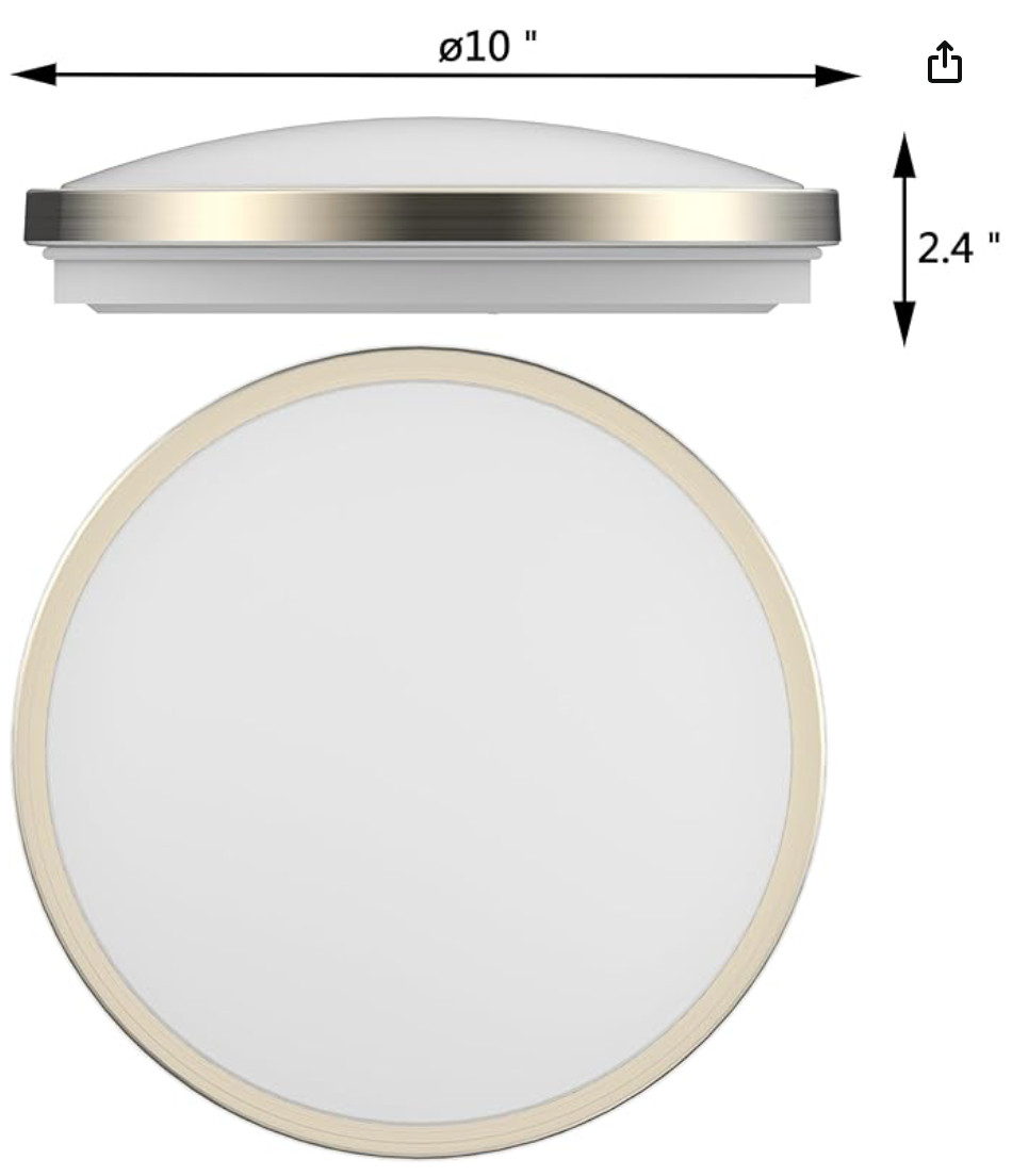 Dymond 10' flush mount LED ceiling fixture, brushed nickel, 4000K temp, open box gallery