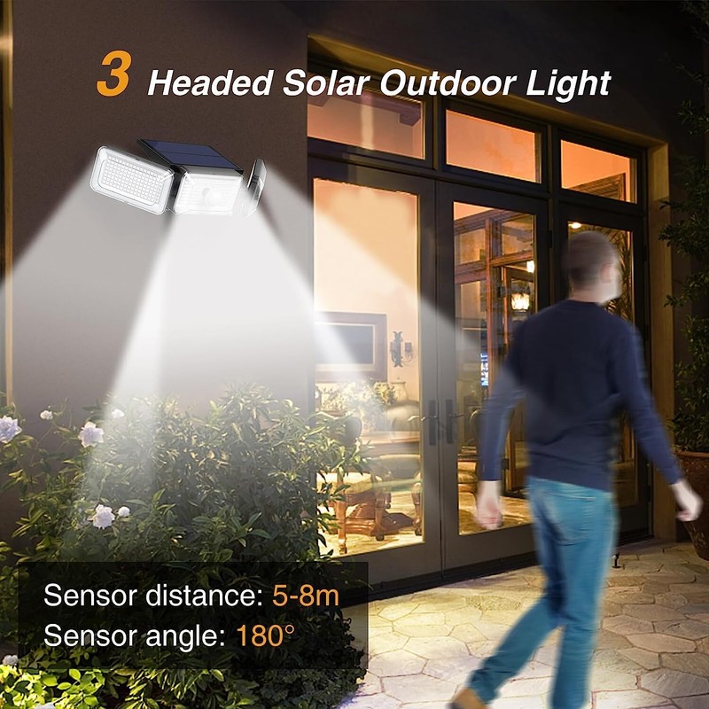 2 Pack LED Motion Sensor Solar Lights ,Outdoor IP65 Waterproof Security Lamp gallery