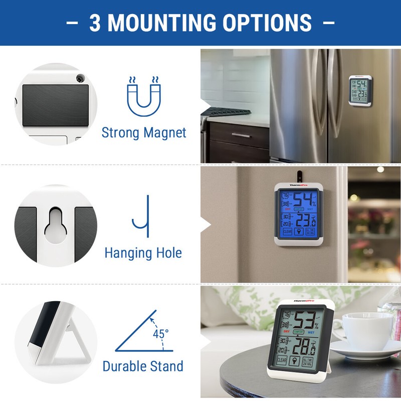 1/3/4/5 ThermoPro Digital LCD Touchscreen Humidity Thermometer Indoor Hygrometer gallery
