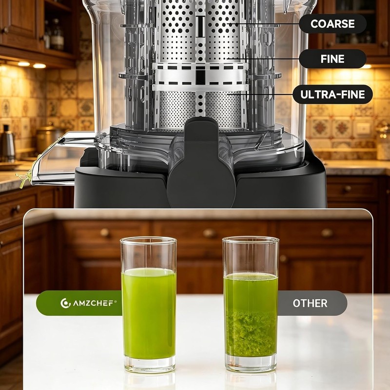 Cold Press Juicer Machine, 5.4" Wide Self-Feeding Chute for Whole Fruits & Ve... gallery