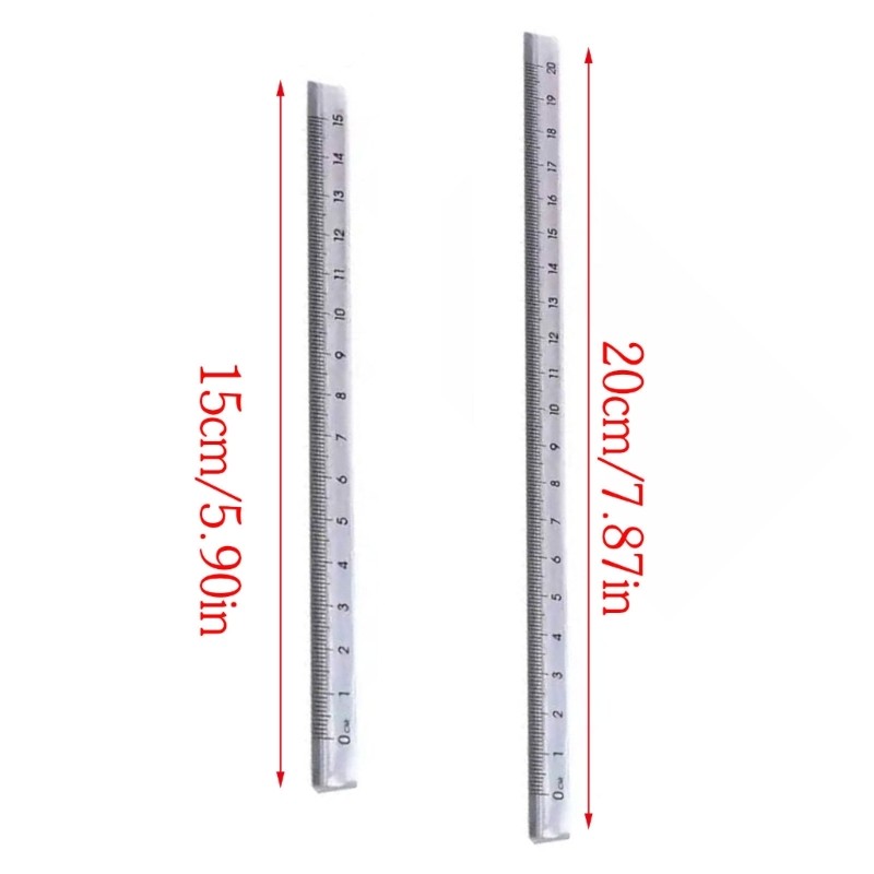 2Pcs Student Geometry Tool Clear Triangular Rulers Measurement Tool 15cm 20cm gallery