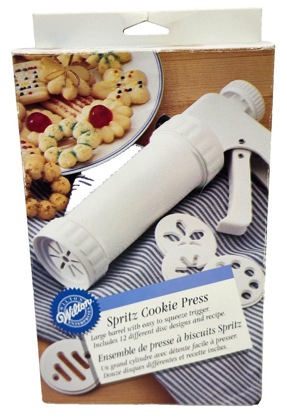 Wilton Spritz Cookie Press Box Set with Cookie 12 Discs Complete Baking Cooking gallery