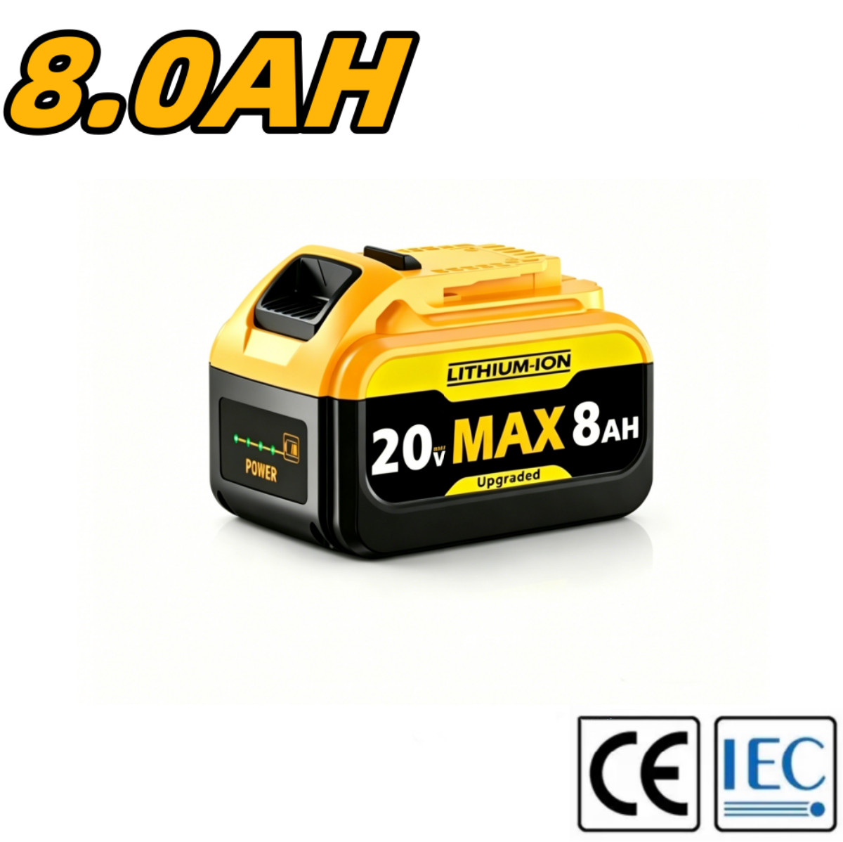 1/2/4/6PACK 8.0Ah 20 Volt Replacement for Dewalt 20V Max Battery Lithium Ion Com gallery