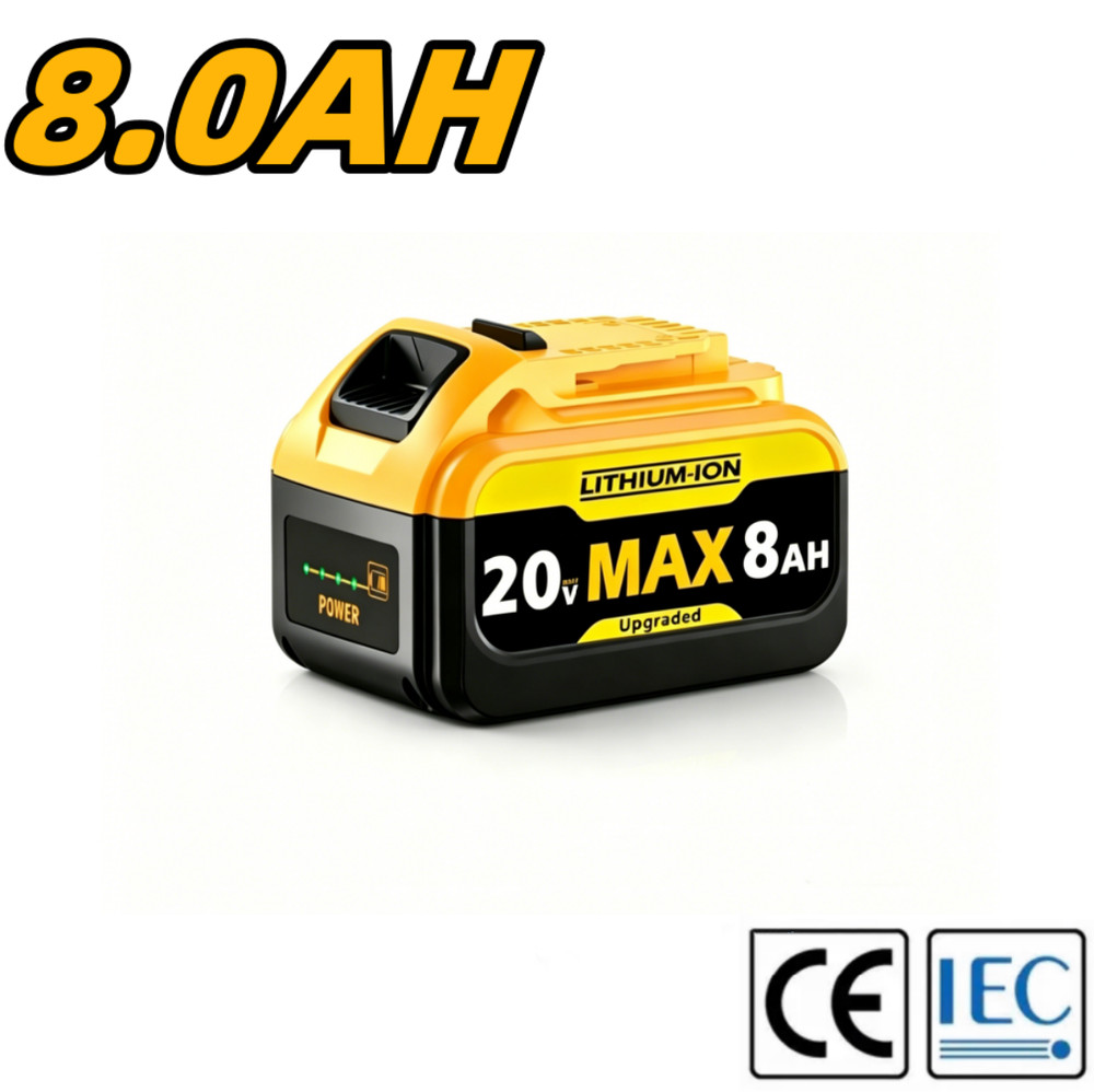 1/2/4/6PACK 8.0Ah 20 Volt Replacement for Dewalt 20V Max Battery Lithium Ion Com