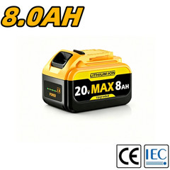 1/2/4/6PACK 8.0Ah 20 Volt Replacement for Dewalt 20V Max Battery Lithium Ion Com