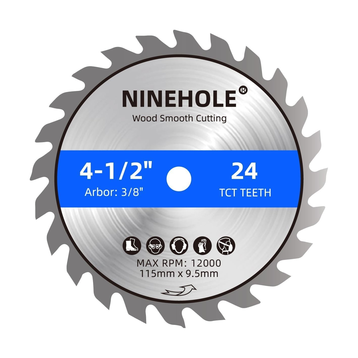 3Pack 4 1/2 Inch Circular Saw Blade 24T with 3/8-Inch Arbor, TCT Carbide Tipped gallery