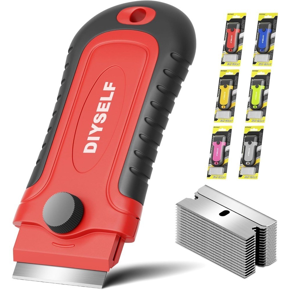 Razor Blade Scraper Tool with 15 Extra Blades for Cleaning Window Glass Stove gallery