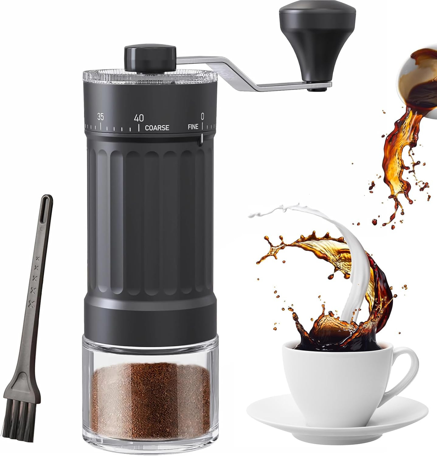 Manual Coffee Grinder with 40 External Adjustments, 30G Capacity Hand-Crank Bean gallery