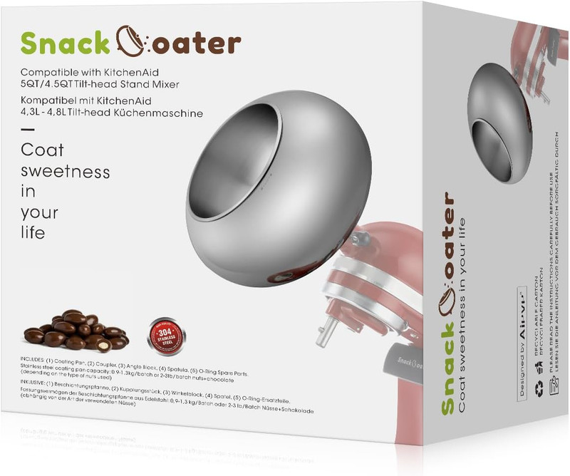 Snack Coater Compatible with Kitchenaid Tilt-Head Stand Mixer for Making Chocola gallery