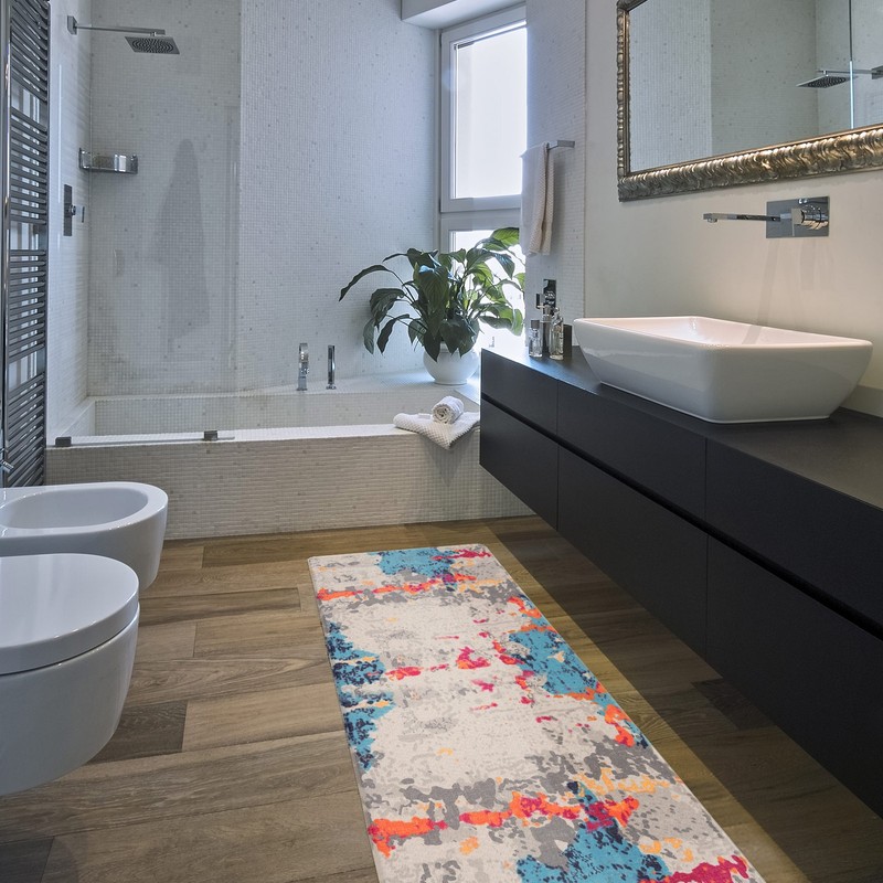 Rugshop Kitchen Mats Transitional Abstract Anti-Fatigue Standing Bath Mat 18x47 gallery