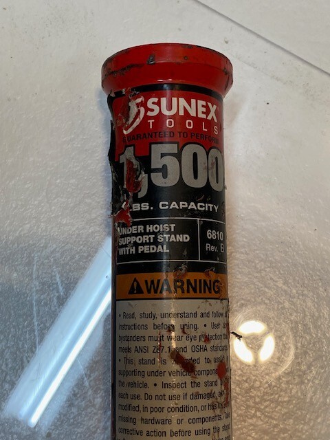 Sunex 6810 Pole for Support Stand 1,500 lbs Capacity 49-1/2" L 47mm Thread 29mm gallery
