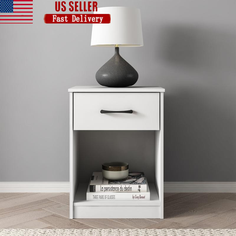 Ardent Nightstand W/ 1 Drawer Easy Assembly Modern Design Bedroom Furniture New gallery