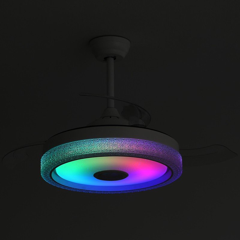 42'' RGB LED Ceiling Fan Light Dimmable Adjustable Wind Speeds w/ Music Speaker gallery