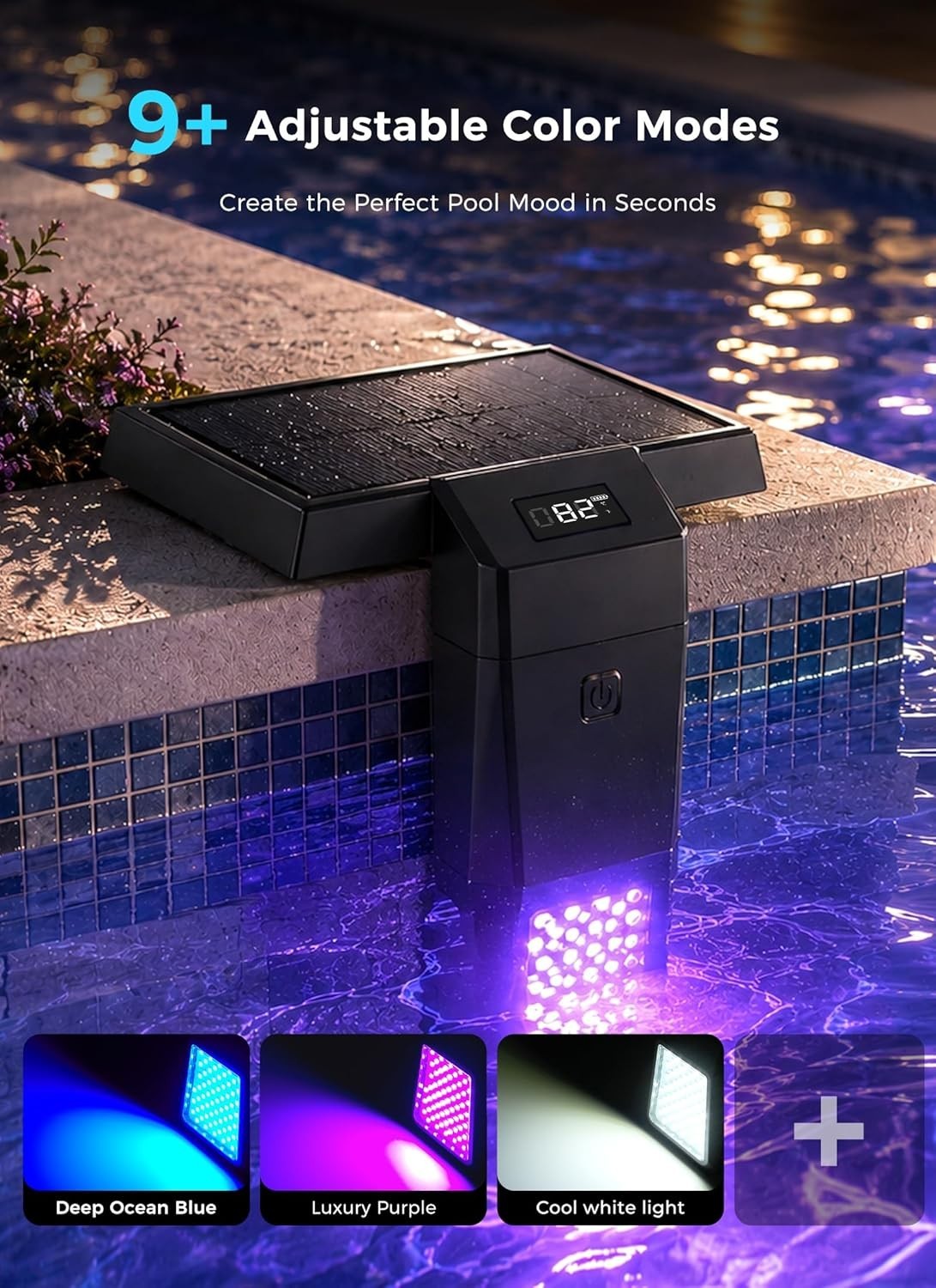 Solar RGB Swimming Pool Light IP68 Waterproof for Inground & Above Ground gallery