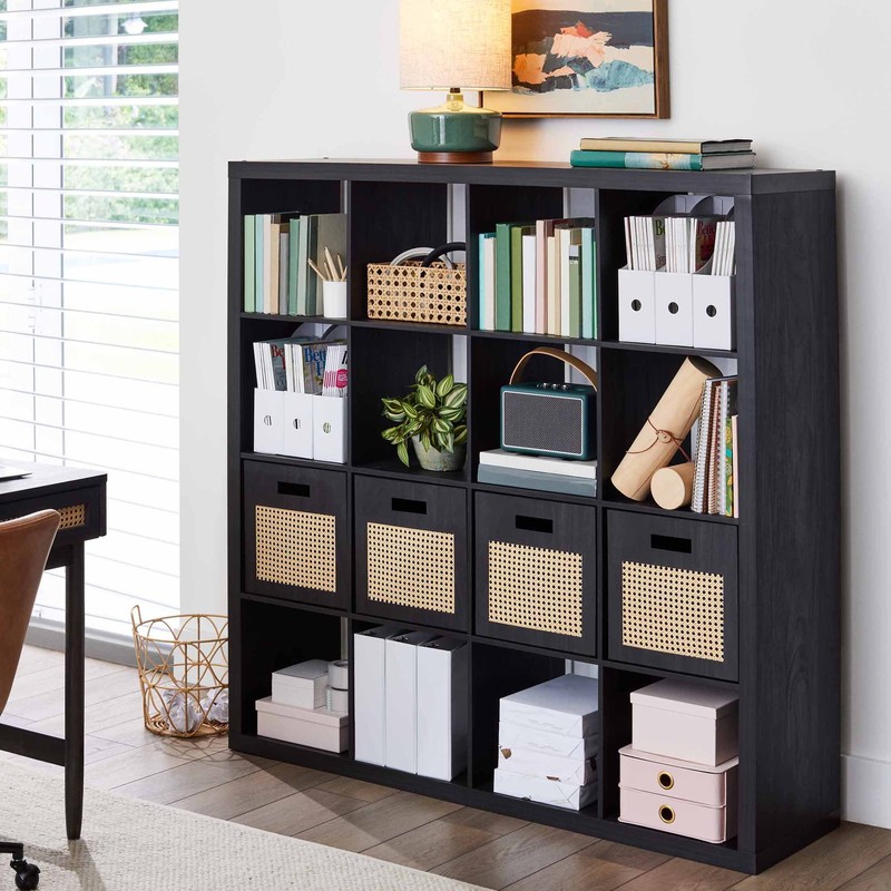 16-Cube Storage Organizer, Bookcase, Display Compartment, Open Back, Home Office gallery