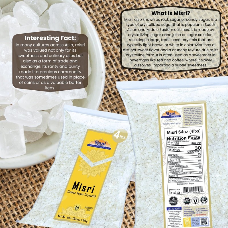 Rani Misri (Rock Candy Sugar Crystals) 64oz (4lbs) 1.81kg gallery