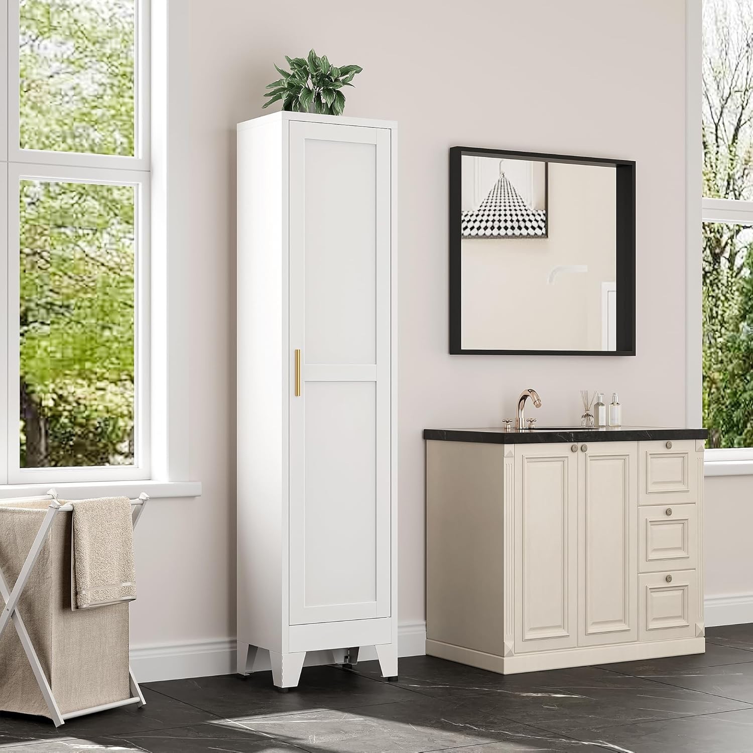 Cofar 67" Metal Utility Cabinet Filing Pantry Cabinet with Adjustable Shelves gallery