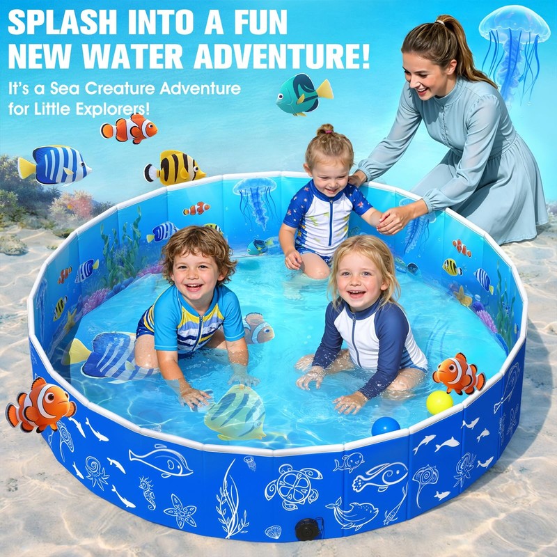 51In Foldable Kiddie Pool with Canopy, UV Protection for Kids gallery