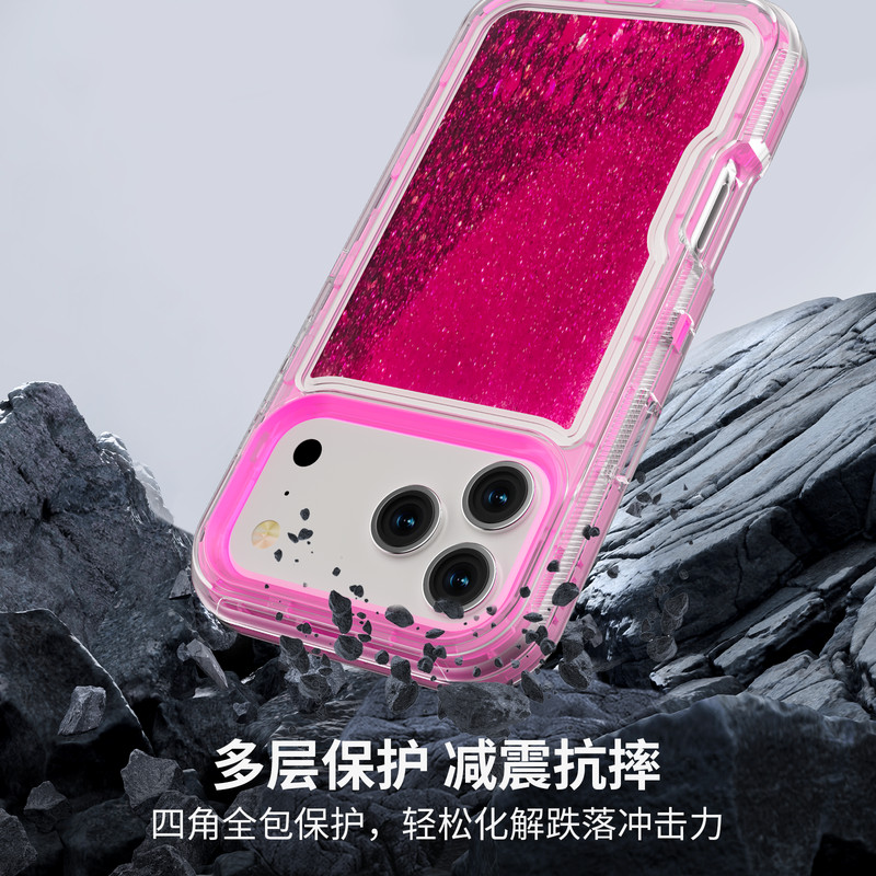 Shockproof Case For iPhone 16 15 14 13 12 11 Pro Max XS XR Liquid Glitter Cover gallery