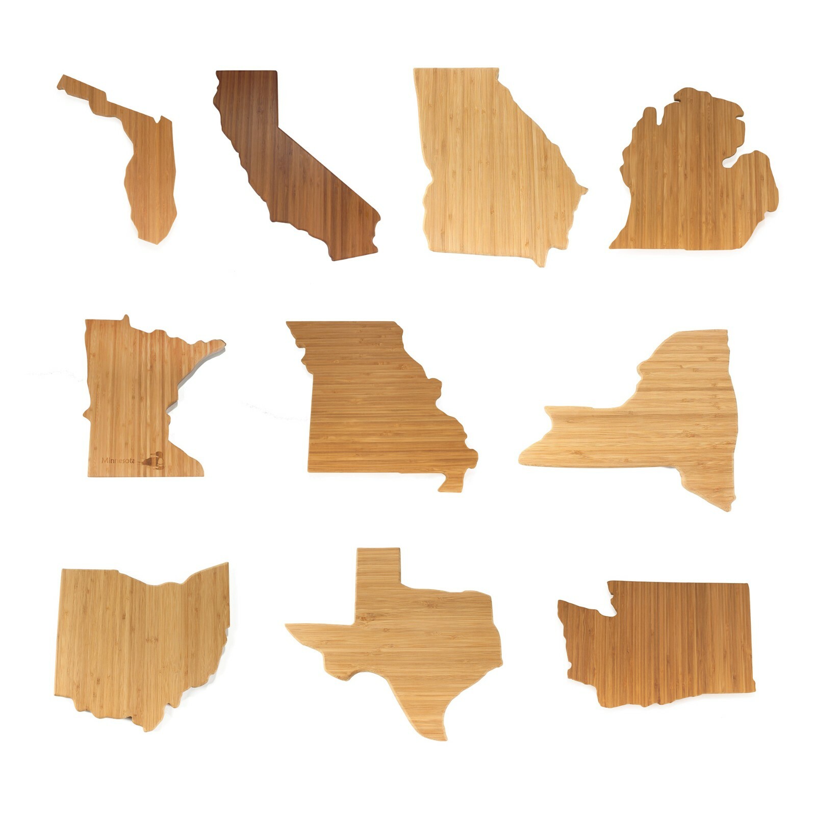 Bamboo State Silhouette Serving and Cutting Board - Various States gallery