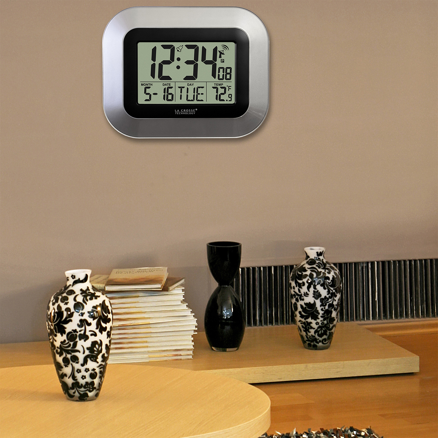 WT-8005U-S La Crosse Technology Atomic Digital Wall Clock IN Temperature & Date gallery