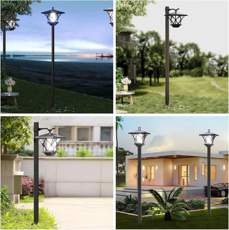 59''Solar Lamp Post Light LED Landscape Street Pole Lamp for Garden Yard Pathway gallery