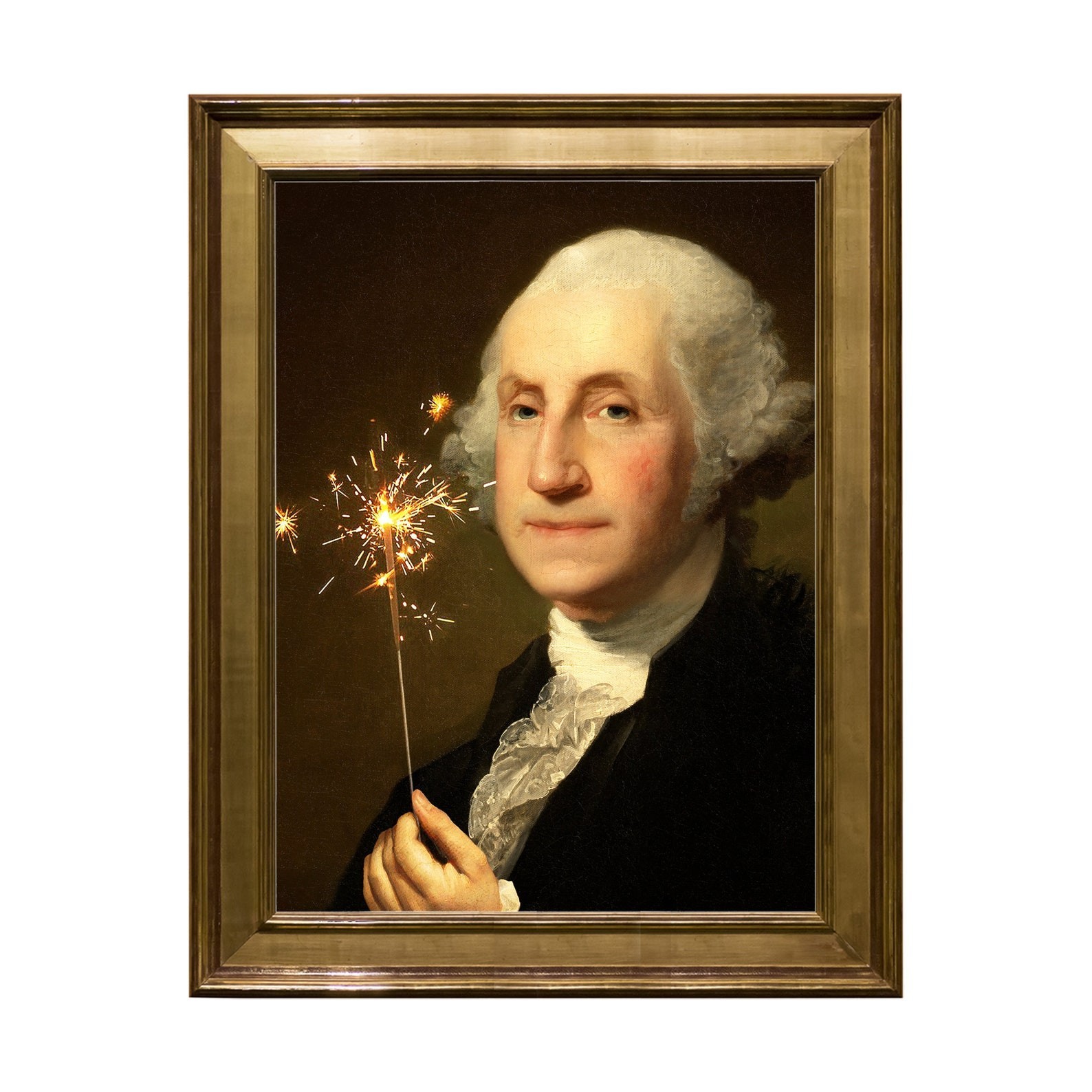 George Washington Art Print Altered Art Sparkler, Gallery Wall Portrait gallery