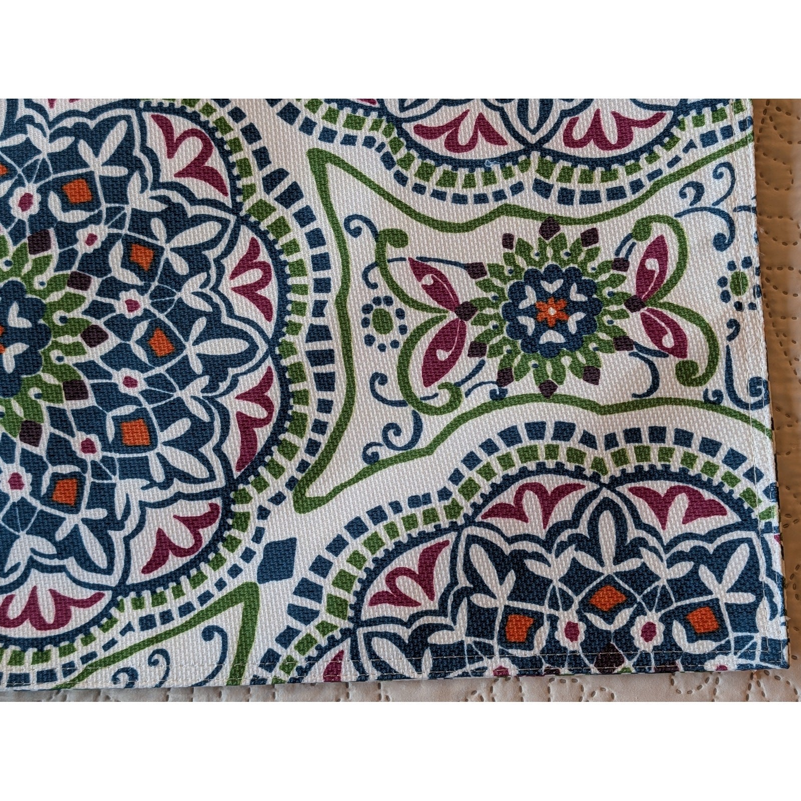 Colorful Mandala Pattern Placemats set of 6 Reversible 18 5/8" x 12 5/8" gallery