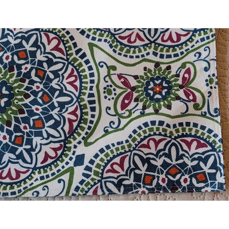 Colorful Mandala Pattern Placemats set of 6 Reversible 18 5/8" x 12 5/8" gallery